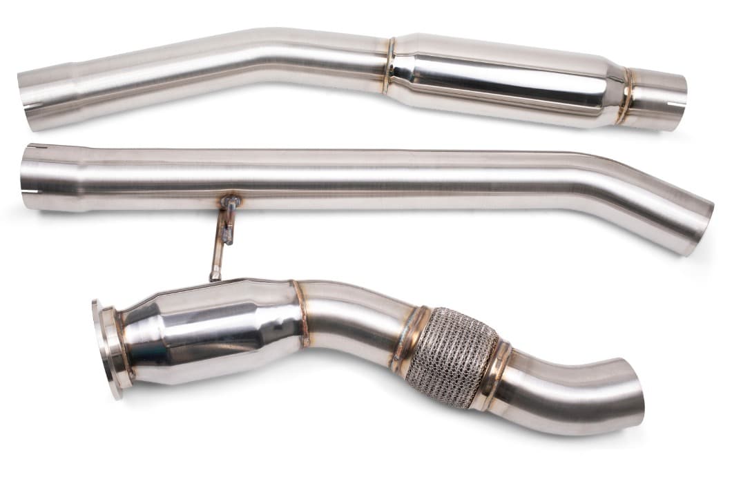 VR Speed Factory VRSF Down Pipe & Mid Pipe Combo Upgrade for 2008 – 2013 BMW X5D & X6D E70/E71 M57 - view 1