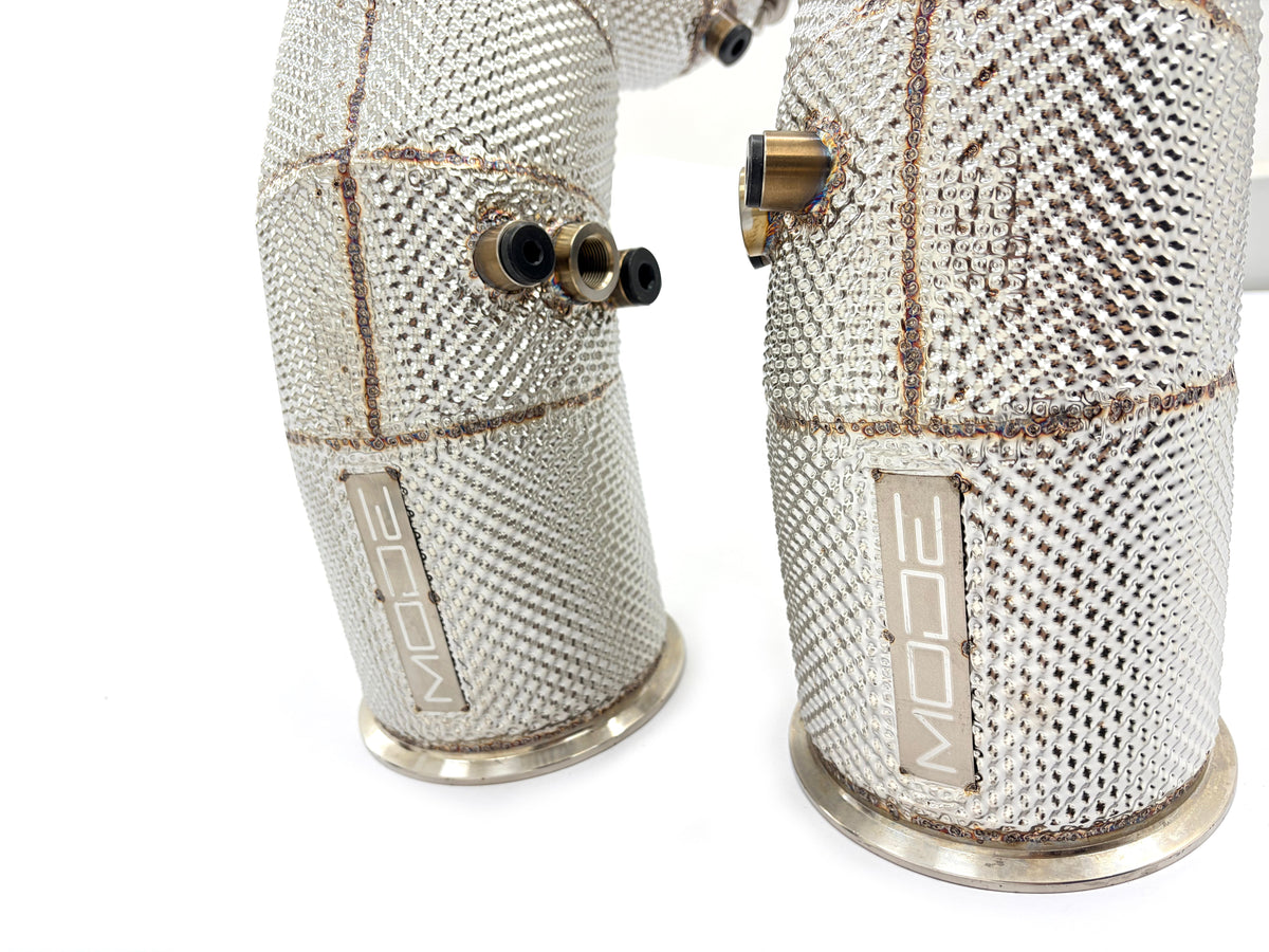 MODE Design 200cpsi Catted Downpipes w. Heatshield for Audi RS4 RS5 B9