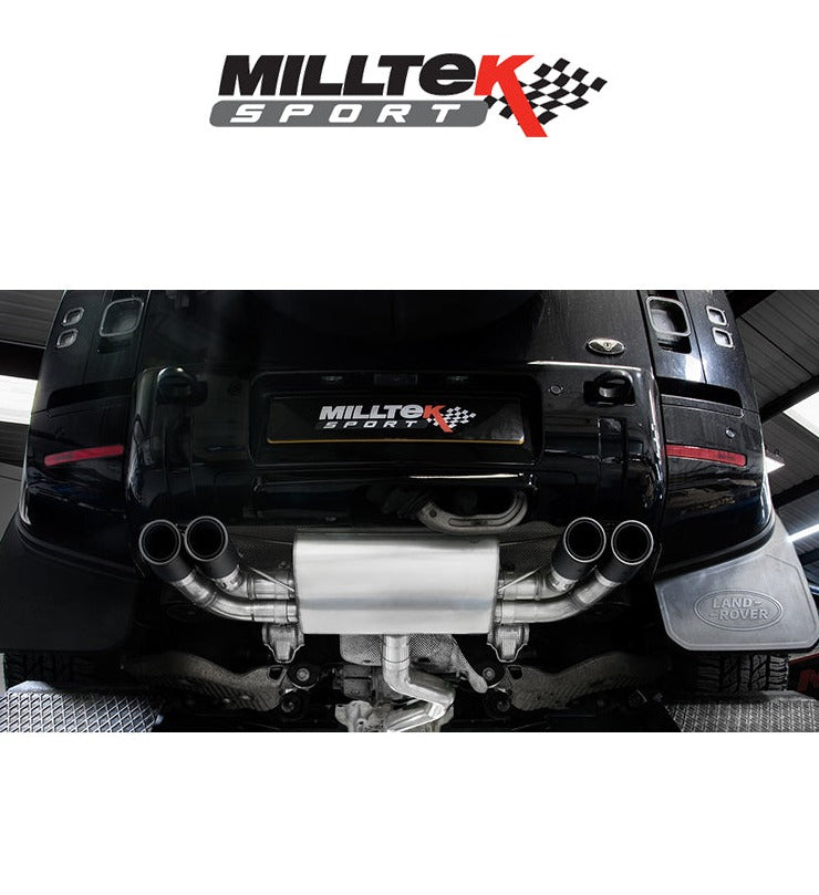 Milltek Sport Resonated Particulate Filter-Back Defender P400 Burnt Titanium Tips [SSXLR103]