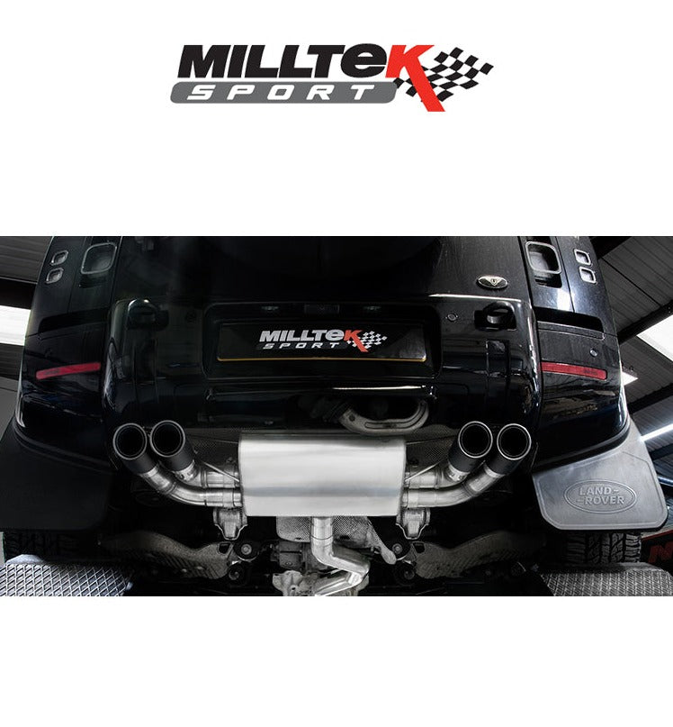 Milltek Sport Non Resonated Particulate Filter-Back Defender P400 Carbon Tips [SSXLR109]