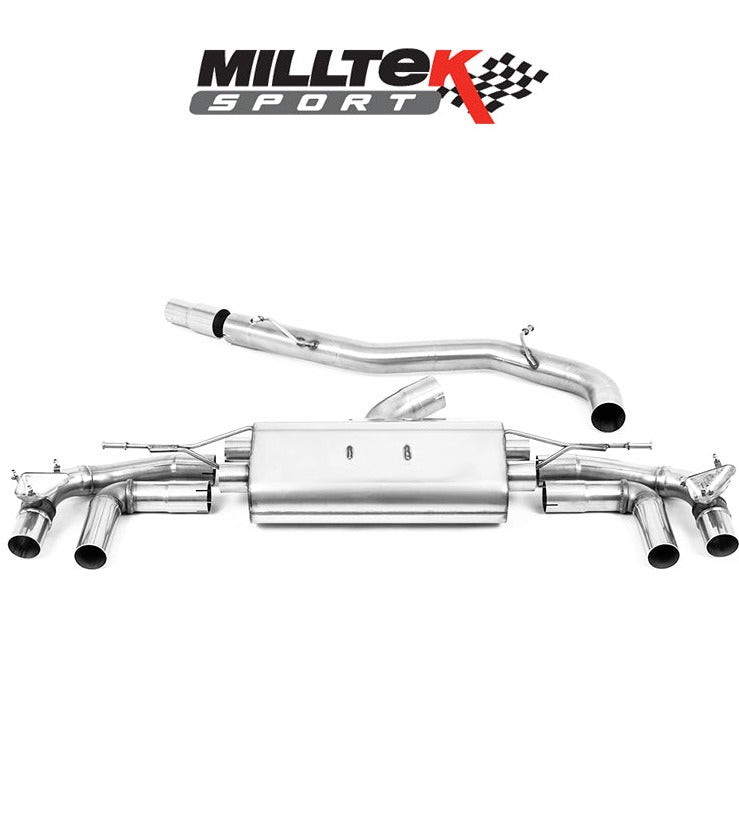 Milltek Sport Particulate Filter-Back 80mm Non-Resonated Polished 'Oval' Trims [SSXAU924]
