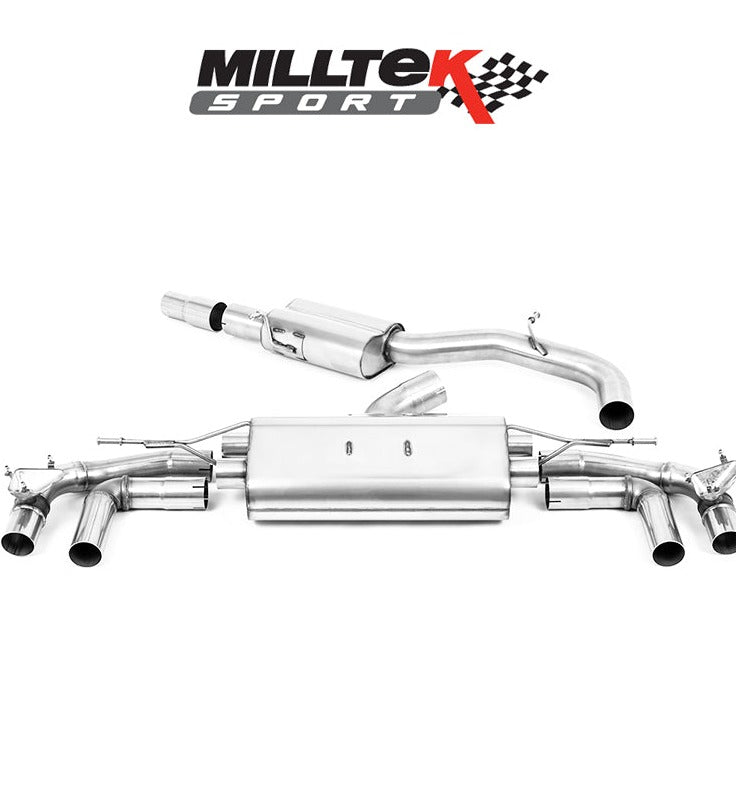 Milltek Sport Particulate Filter-Back 80mm Resonated Polished ‘115GT’ Trims [SSXAU911]