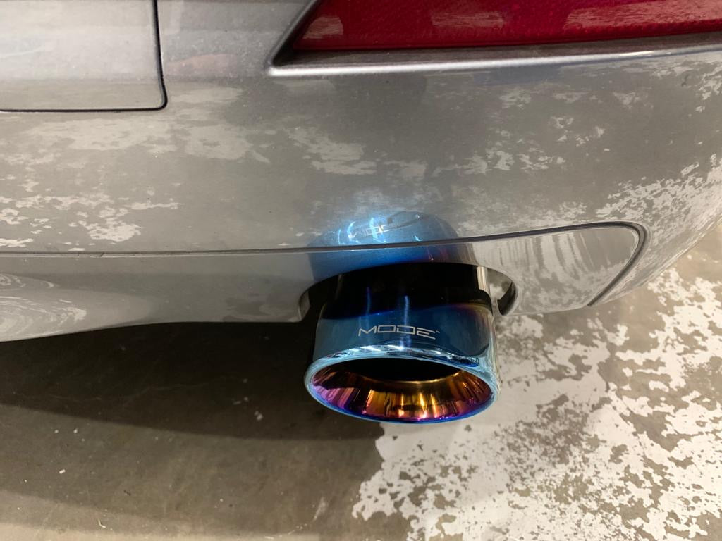 MODE Design 3.75" (98mm) Angle Cut Slip On Exhaust Tips High-Temp Coated Matte Black for BMW 535i F10 F11 640i F06 F12 F13 320i 330i 330e G20 G21 inc. xDrive & Diesel