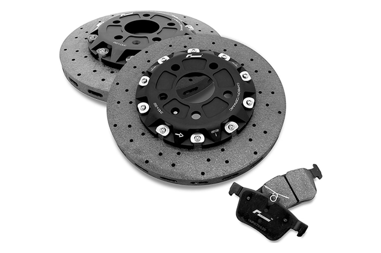 RacingLine Stage 3+ Performance Rear Carbon Discs and Pads / MQB / Pads and Rotors 310x22mm [VWR680020]
