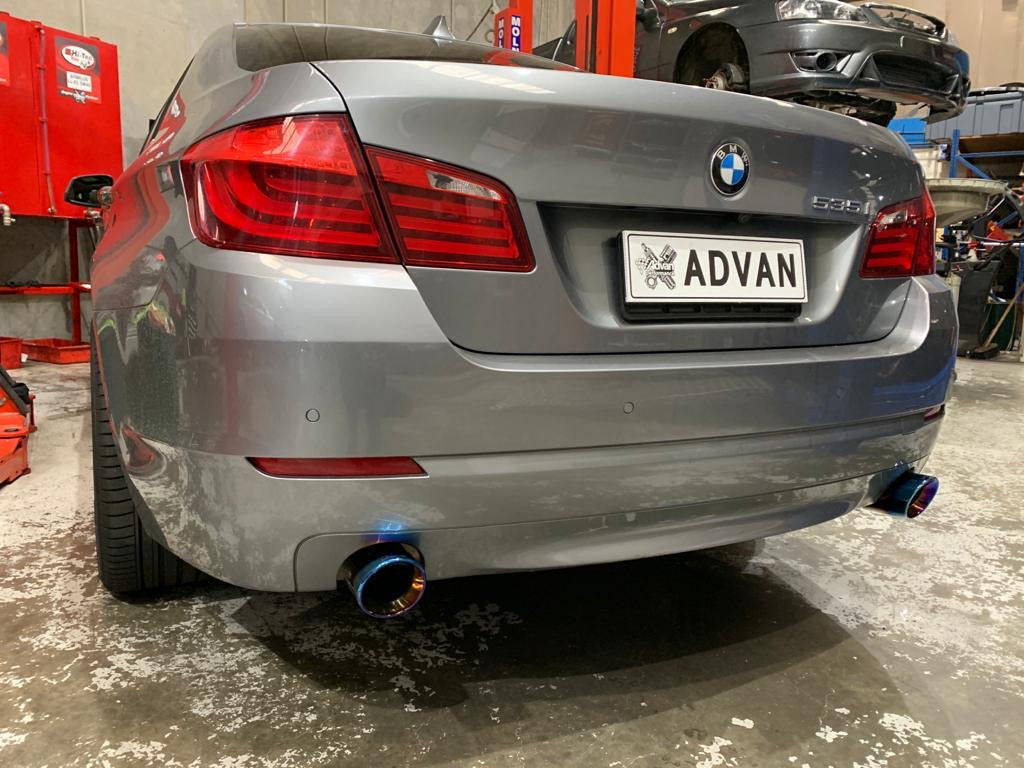 MODE Design 3.75" (98mm) Angle Cut Slip On Exhaust Tips High-Temp Coated Matte Black for BMW 535i F10 F11 640i F06 F12 F13 320i 330i 330e G20 G21 inc. xDrive & Diesel