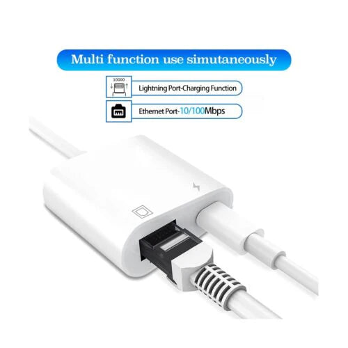 Lightning to Ethernet Adapter - RJ45 ENET LAN Network Adapter - Plug & Play with Charge Port - Supports 100Mbps - iPhone & iPad iOS 10.3.3 to iOS 14.8.1 - Tuning, Diagnostics & Coding via. Apple iPad or Android Device for BMW MINI Supra