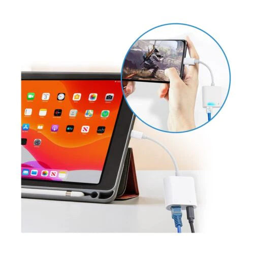 Lightning to Ethernet Adapter - RJ45 ENET LAN Network Adapter - Plug & Play with Charge Port - Supports 100Mbps - iPhone & iPad iOS 10.3.3 to iOS 14.8.1 - Tuning, Diagnostics & Coding via. Apple iPad or Android Device for BMW MINI Supra