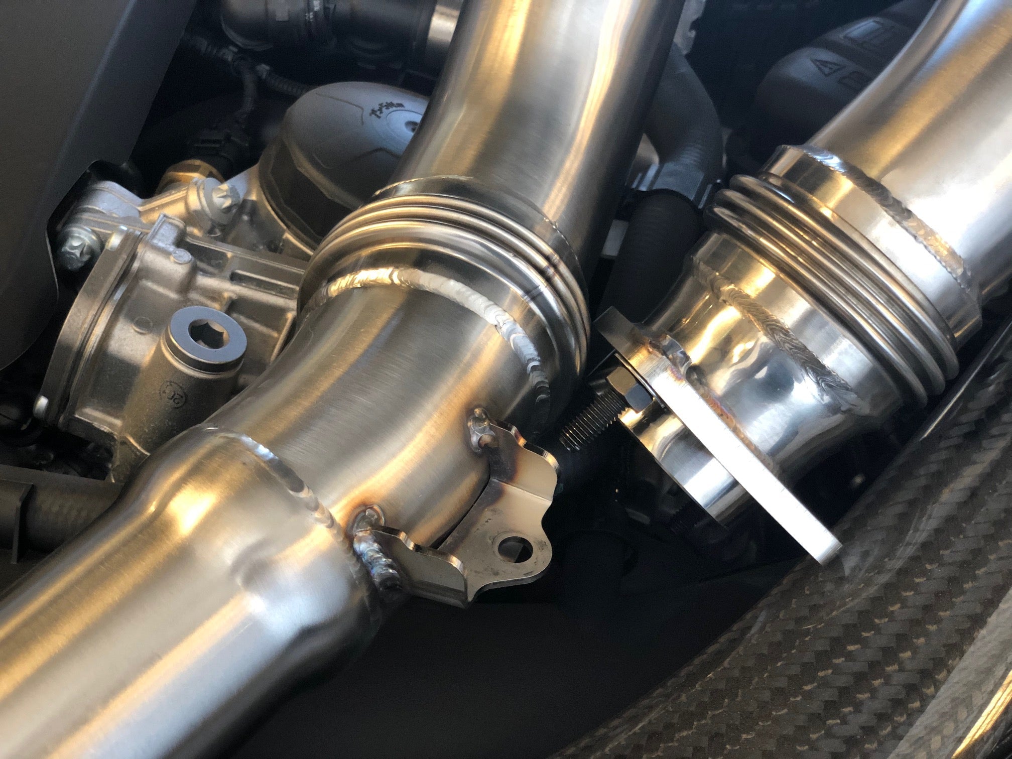 MODE Design 200cpsi Catted Downpipe w. Heatshield S55 BMW M3 F80 M4 F82 M2 Competition F87