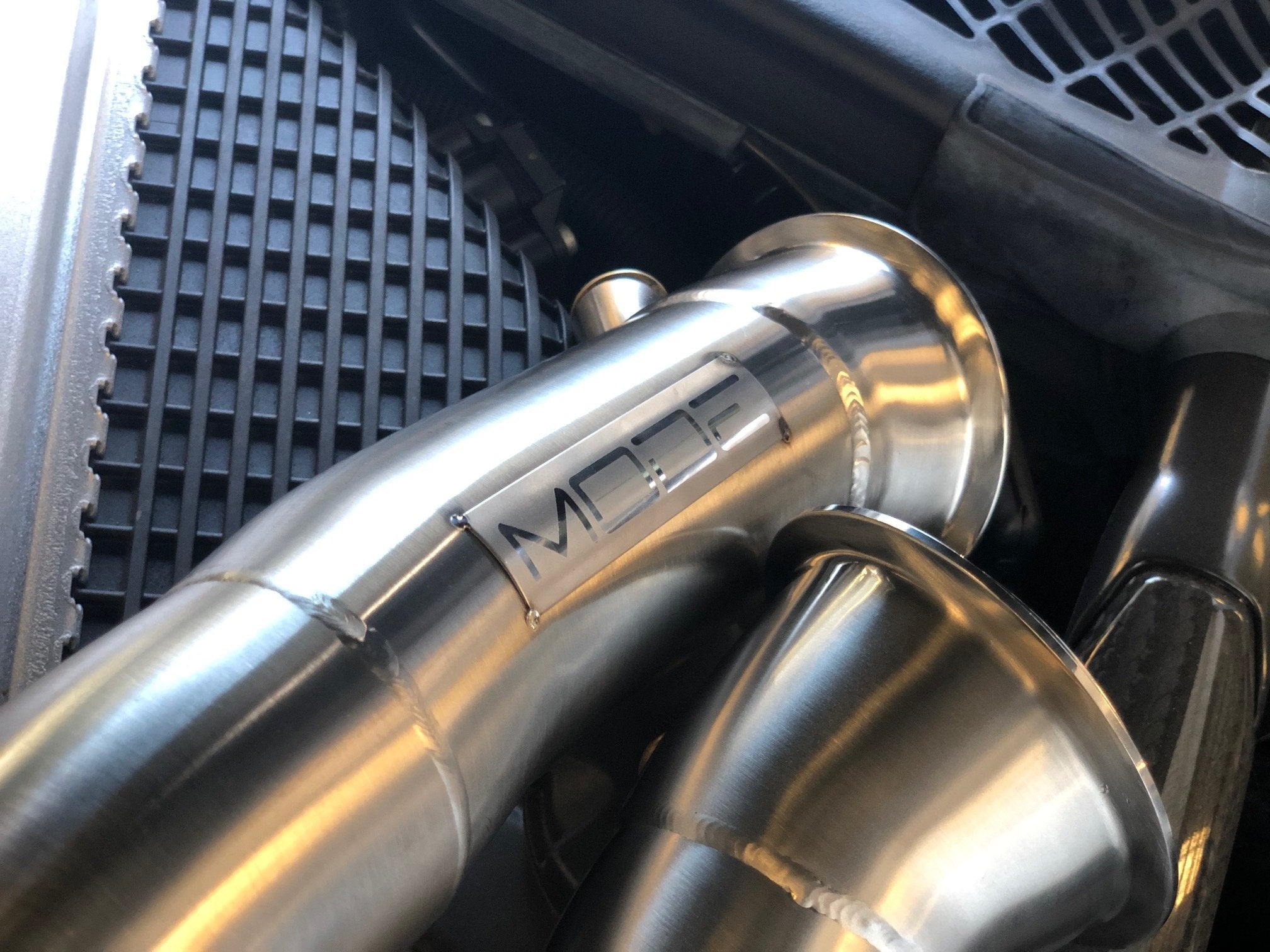 MODE Design 200cpsi Catted Downpipe w. Heatshield S55 BMW M3 F80 M4 F82 M2 Competition F87