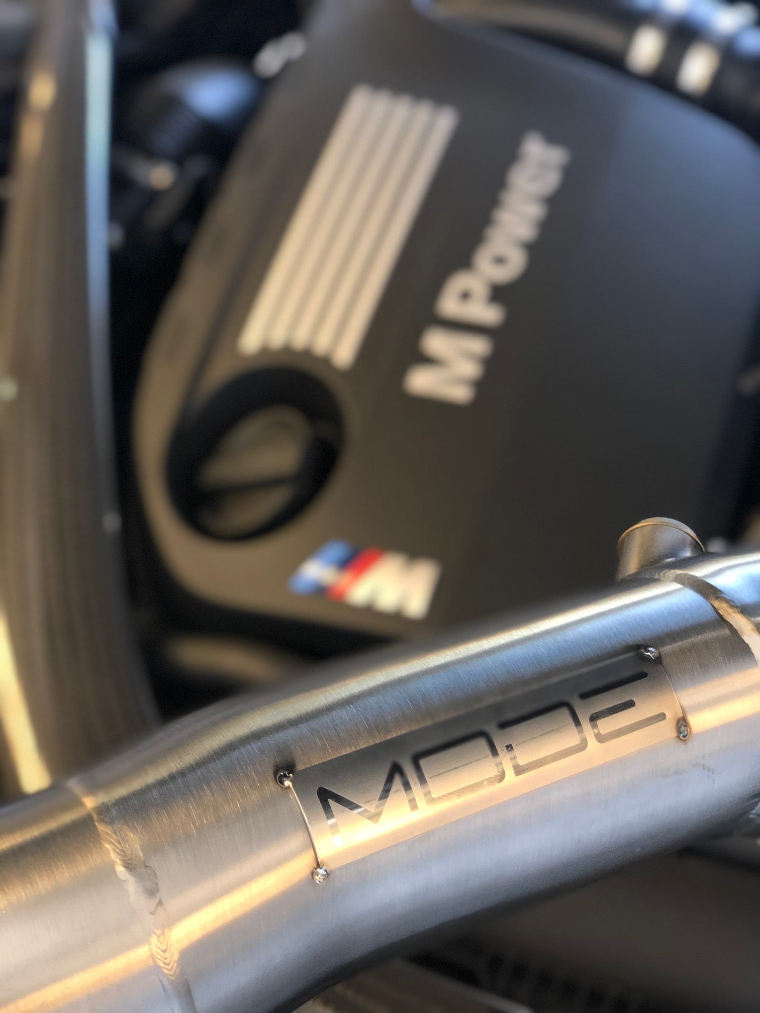 MODE Design 200cpsi Catted Downpipe w. Heatshield S55 BMW M3 F80 M4 F82 M2 Competition F87