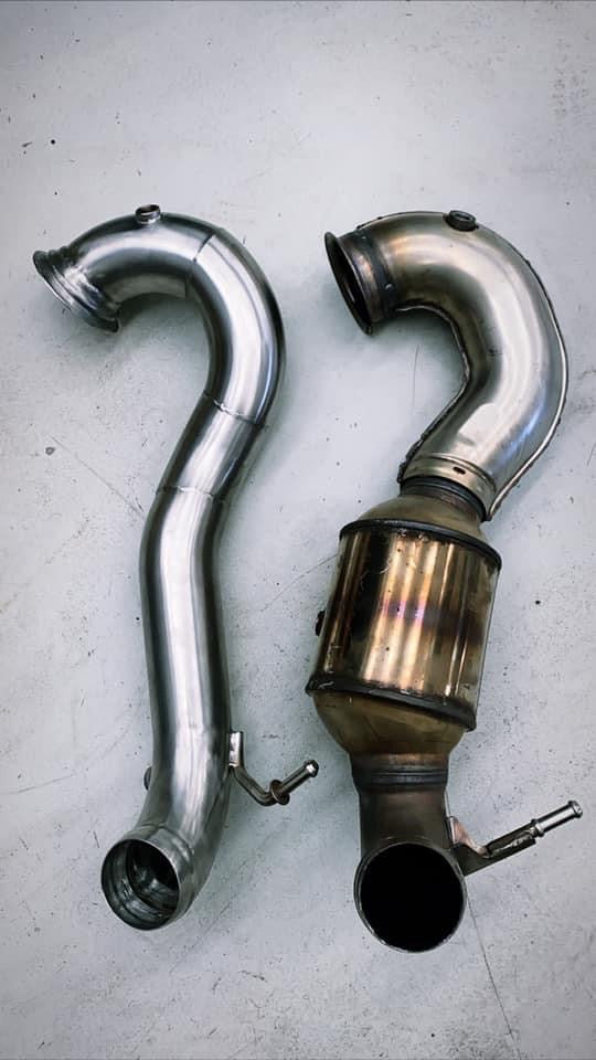MODE Design Decatted 3.5" Downpipe Mercedes Benz A45 W176 CLA45 C117 GLA45 X156 AMG