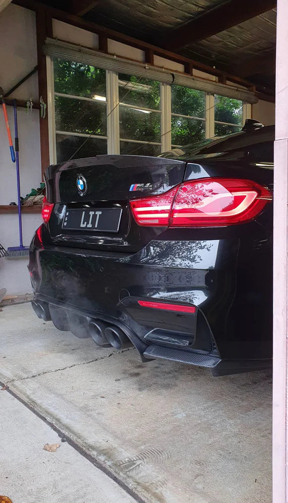 MODE Design 3.75" (98mm) Angle Cut Slip On Exhaust Tips High-Temp Coated Matte Black for BMW M3 F80 M4 F82 M2 Competition F87 S55