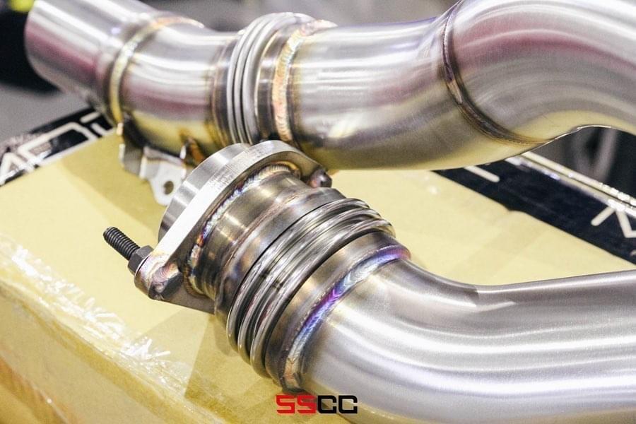 MODE Design 200cpsi Catted Downpipe w. Heatshield S55 BMW M3 F80 M4 F82 M2 Competition F87