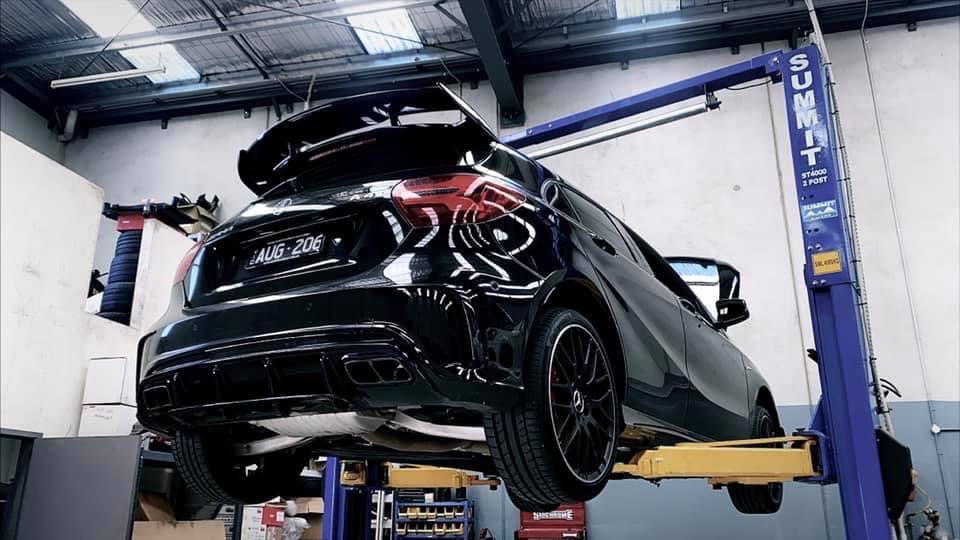 MODE Design Decatted 3.5" Downpipe Mercedes Benz A45 W176 CLA45 C117 GLA45 X156 AMG