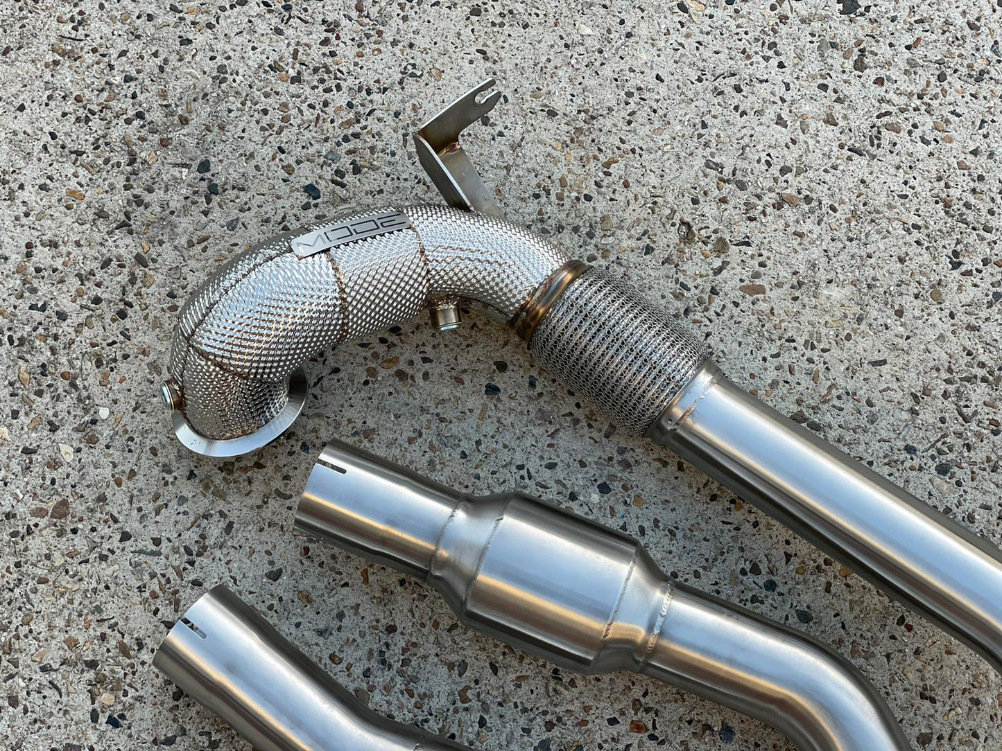 MODE Design Decatted 3.5" Downpipe V2 MQB AWD VW Golf MK8 R Audi S3 8Y 2.0T EA888