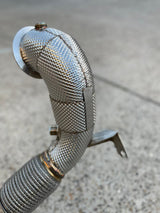 MODE Design Decatted 3.5" Downpipe V2 MQB AWD VW Golf MK8 R Audi S3 8Y 2.0T EA888