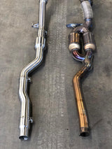 MODE Design Decatted 3.5" Downpipe V2 MQB AWD VW Golf MK8 R Audi S3 8Y 2.0T EA888