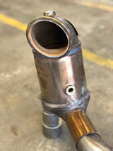 MODE Design 200cpsi Catted 3.5" Downpipe w. Heatshield MQB AWD VW Golf MK8 R Audi S3 8Y 2.0T EA888