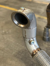 MODE Design 200cpsi Catted 3.5" Downpipe w. Heatshield MQB AWD VW Golf MK8 R Audi S3 8Y 2.0T EA888
