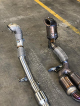 MODE Design 200cpsi Catted 3.5" Downpipe w. Heatshield MQB AWD VW Golf MK8 R Audi S3 8Y 2.0T EA888