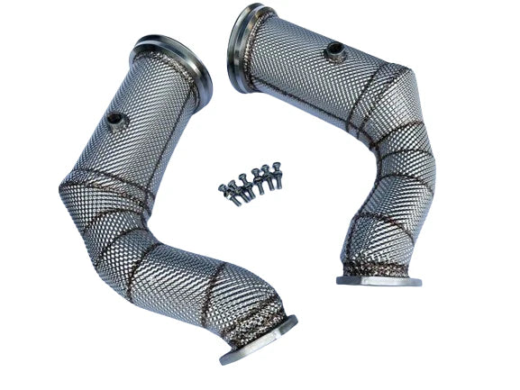 MODE Design 200cpsi Catted Downpipes w. Heatshield for Bentley Bentayga