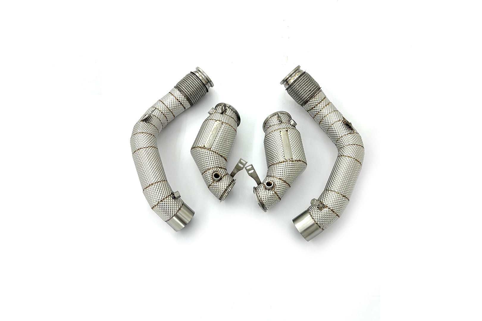 MODE Design 200cpsi Catted Downpipes w. Heatshield for S63 BMW M5 F90 M8 F91 F92 F93