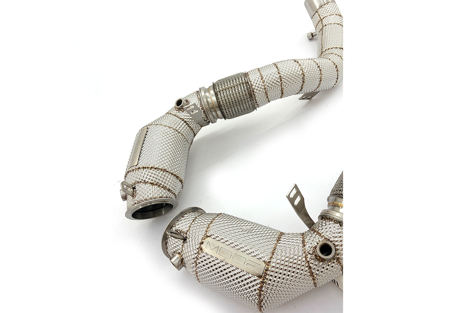MODE Design 200cpsi Catted Downpipes w. Heatshield for S63 BMW M5 F90 M8 F91 F92 F93