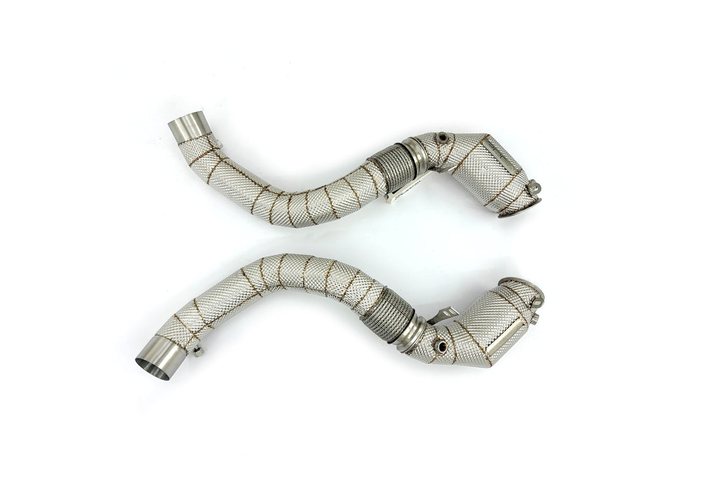 MODE Design 200cpsi Catted Downpipes w. Heatshield for S63 BMW M5 F90 M8 F91 F92 F93