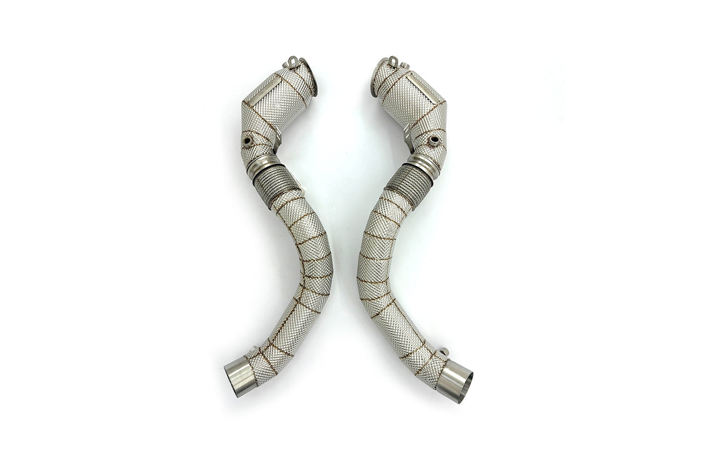 MODE Design 200cpsi Catted Downpipes w. Heatshield for S63 BMW M5 F90 M8 F91 F92 F93