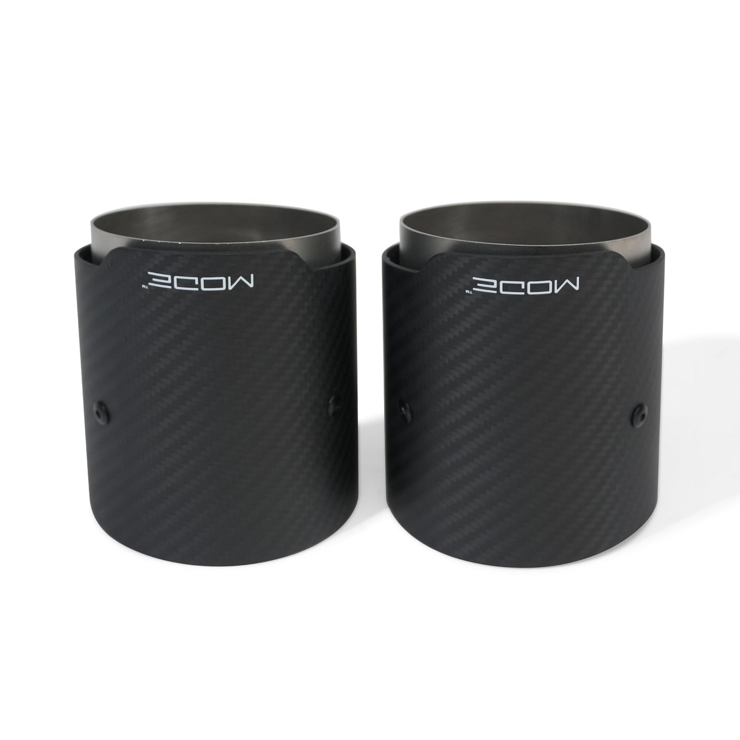 MODE Design 3.75" (95mm) Carbon Angle Cut Clamp-On Exhaust Tips for BMW 535i F10 F11 640i F06 F12 F13 xDrive & Diesel