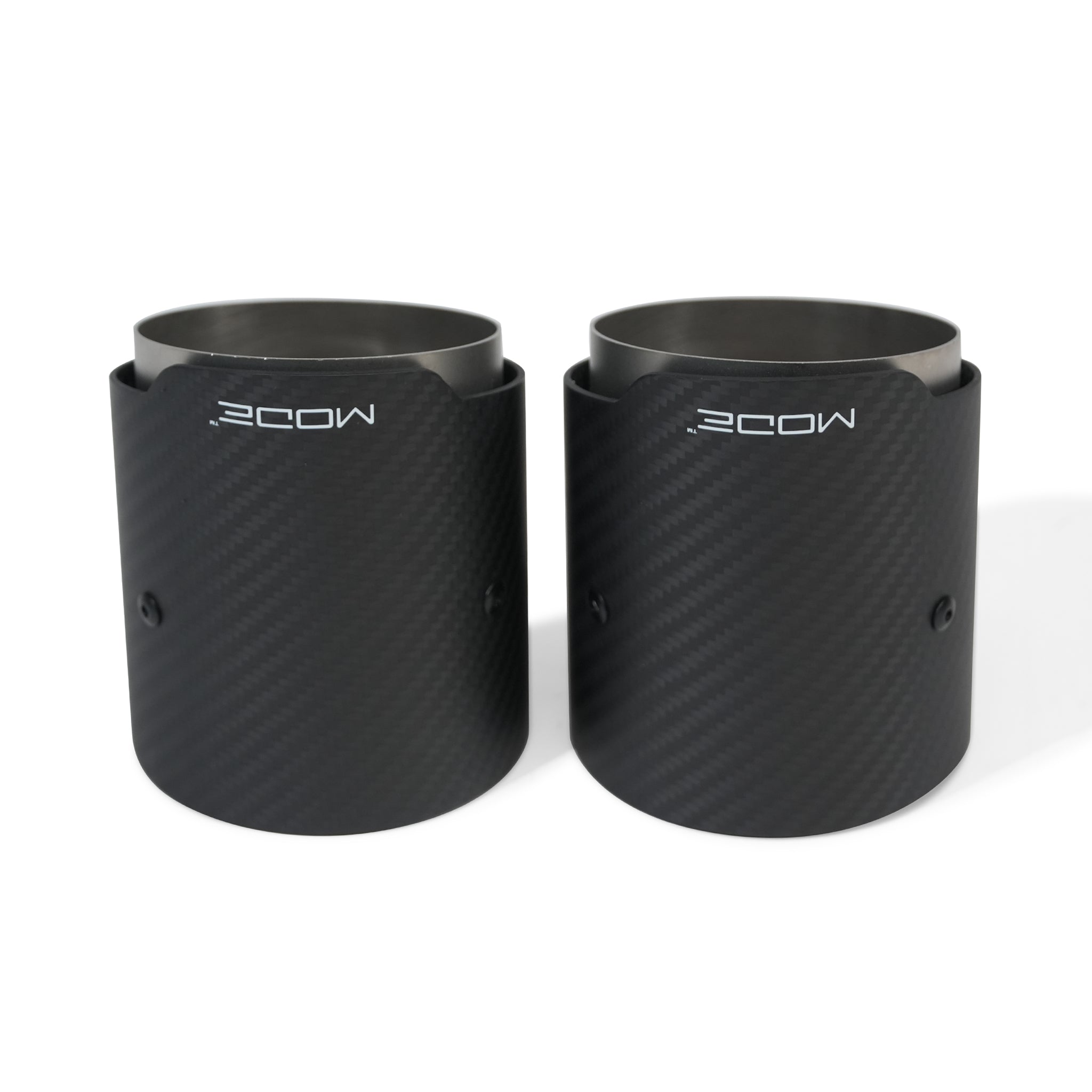 MODE Design 3.75" (95mm) Carbon Angle Cut Clamp-On Exhaust Tips for BMW 535i F10 F11 640i F06 F12 F13 xDrive & Diesel