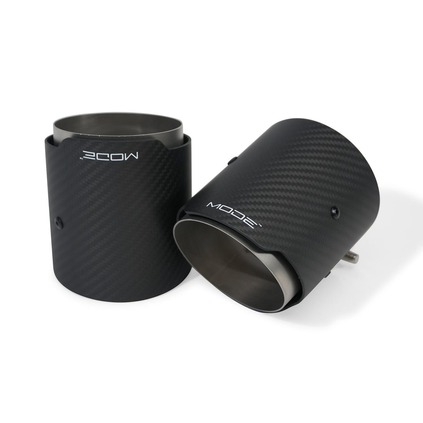 MODE Design 3.75" (95mm) Carbon Angle Cut Clamp-On Exhaust Tips for BMW 535i F10 F11 640i F06 F12 F13 xDrive & Diesel