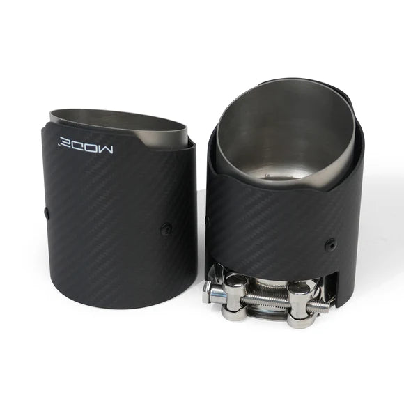 MODE Design 3.75" (95mm) Carbon Angle Cut Clamp-On Exhaust Tips for BMW M3 F80 M4 F82 & M2 Competition F87 M5 F10 F90 M6 F06 F12 F13
