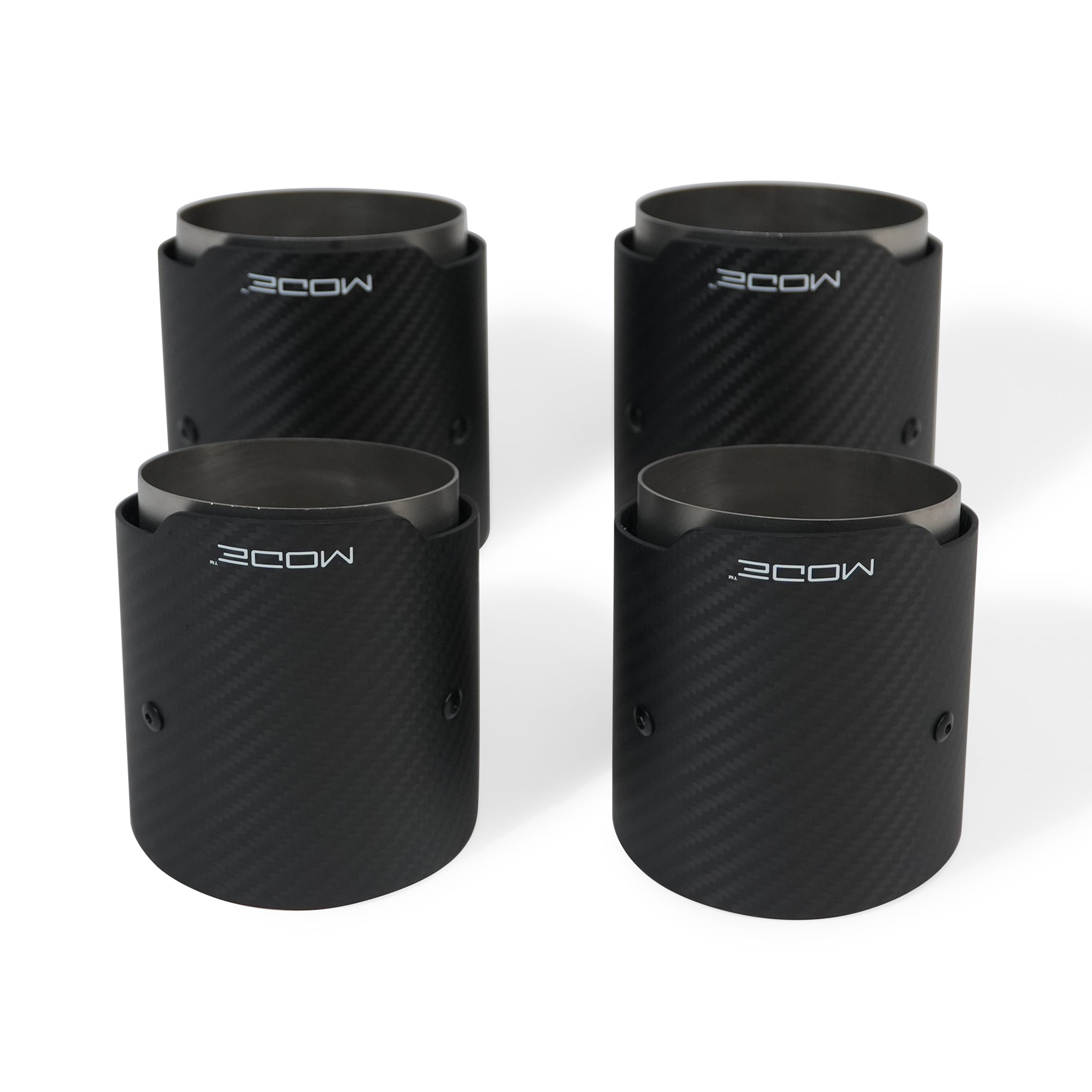 MODE Design 3.75" (95mm) Carbon Angle Cut Clamp-On Exhaust Tips for BMW M3 F80 M4 F82 & M2 Competition F87 M5 F10 F90 M6