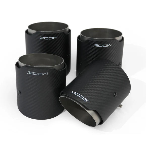 MODE Design 4.0" (100mm) Carbon Angle Cut Clamp-On Exhaust Tips for BMW M3 G80 G81 M4 G82 G83 & M2 G87