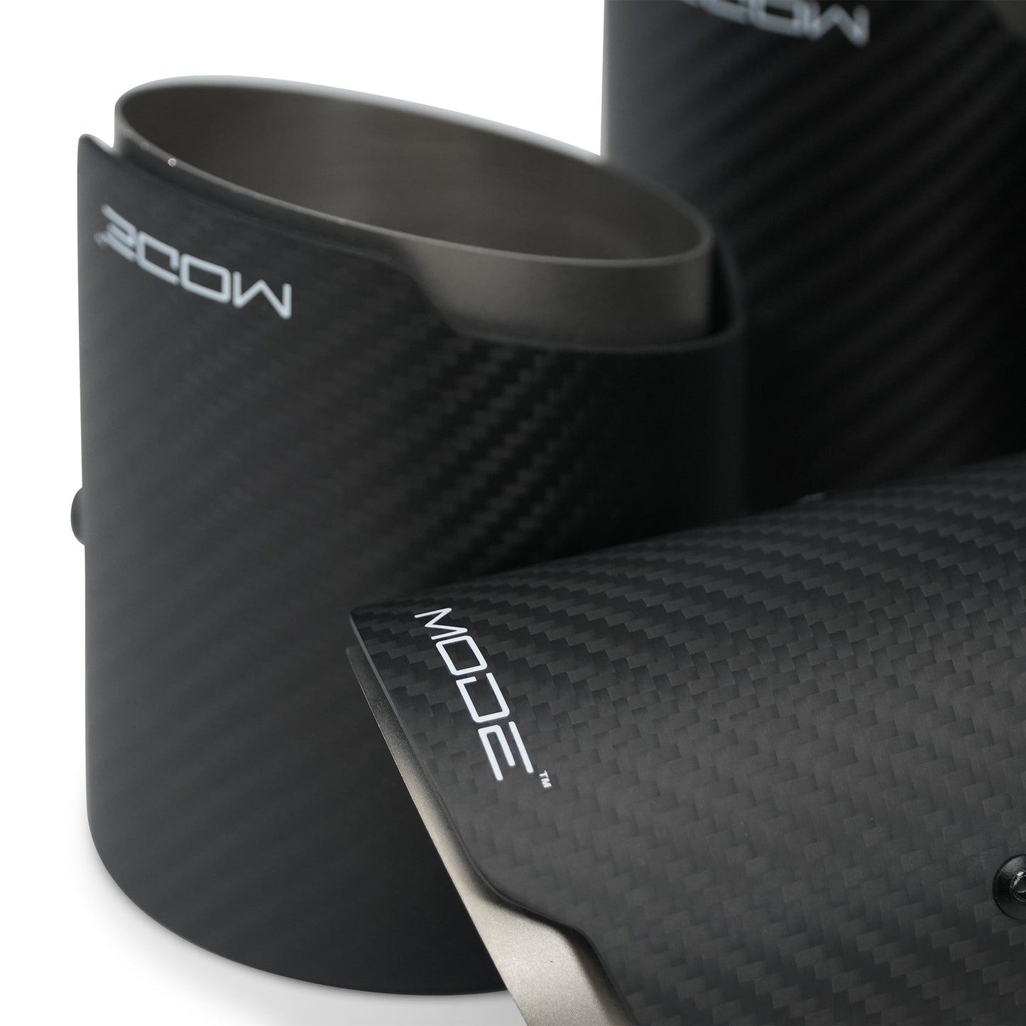 MODE Design 4.0" (100mm) Carbon Angle Cut Clamp-On Exhaust Tips