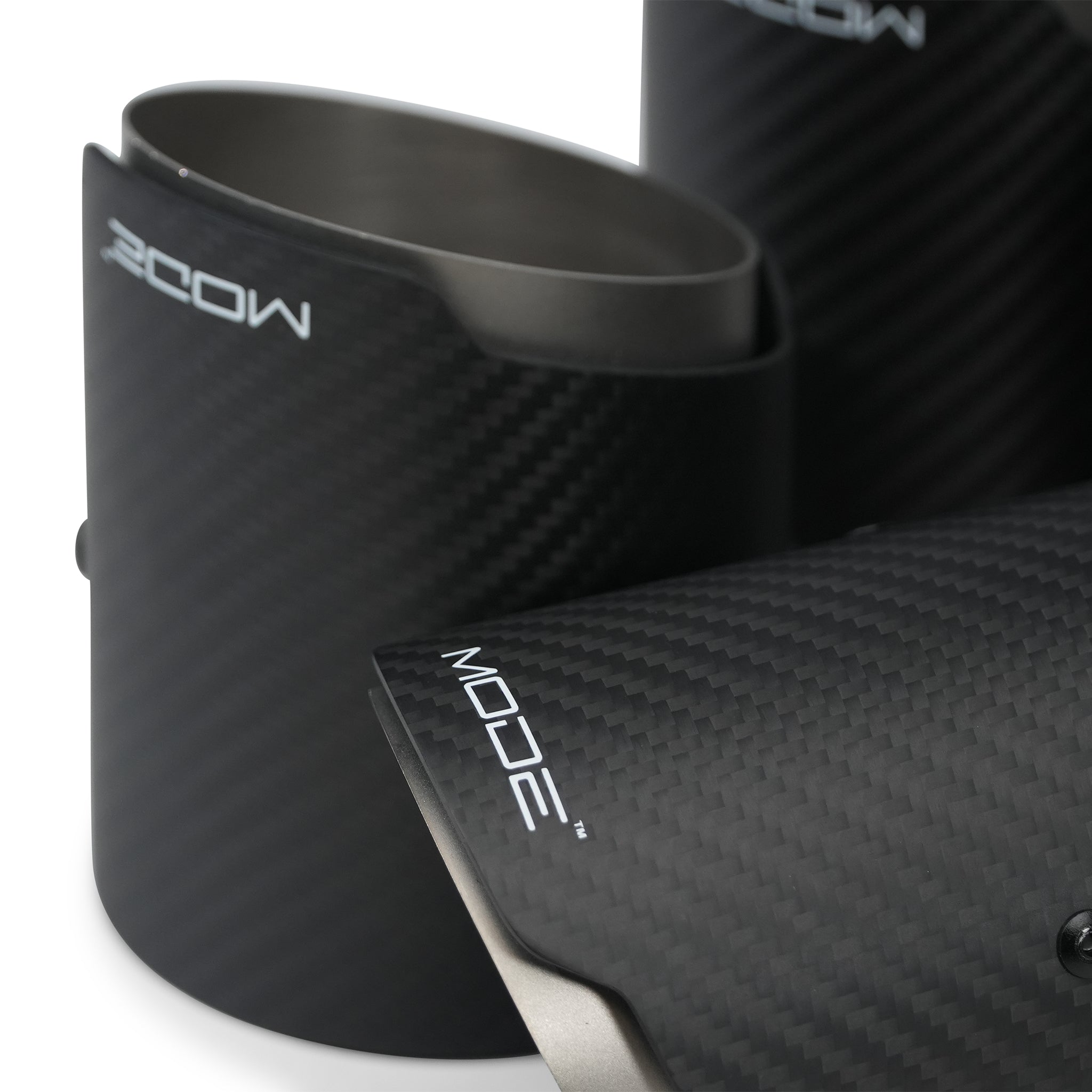 MODE Design 4.0" (100mm) Carbon Angle Cut Clamp-On Exhaust Tips