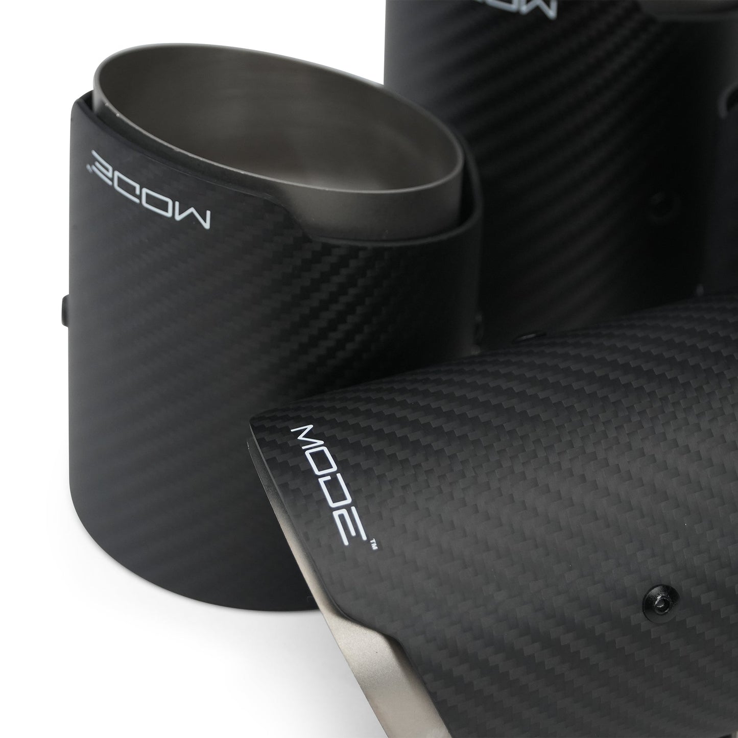 MODE Design 3.75" (95mm) Carbon Angle Cut Clamp-On Exhaust Tips for BMW M3 F80 M4 F82 & M2 Competition F87 M5 F10 F90 M6