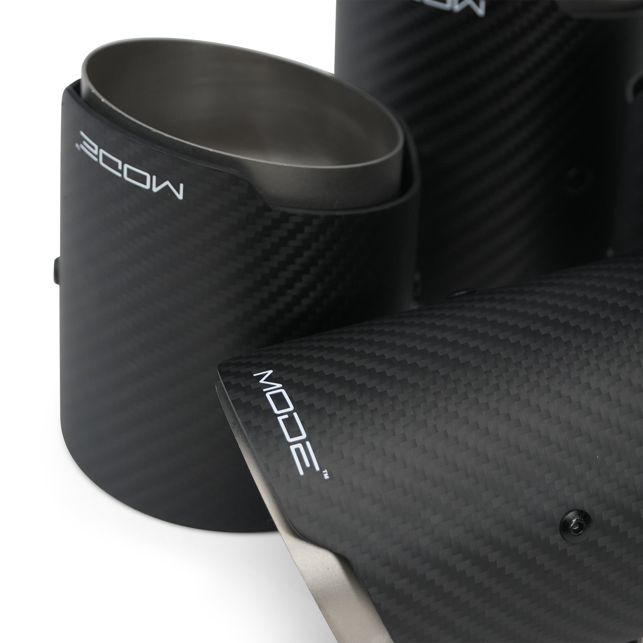 MODE Design 3.75" (95mm) Carbon Angle Cut Clamp-On Exhaust Tips for BMW M3 F80 M4 F82 & M2 Competition F87 M5 F10 F90 M6