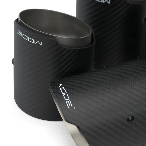MODE Design 4.0" (100mm) Carbon Angle Cut Clamp-On Exhaust Tips