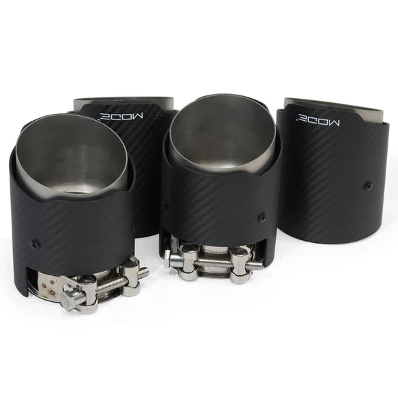 MODE Design 4.0" (100mm) Carbon Angle Cut Clamp-On Exhaust Tips for BMW M3 G80 G81 M4 G82 G83 & M2 G87
