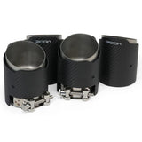 MODE Design 4.0" (100mm) Carbon Angle Cut Clamp-On Exhaust Tips for BMW M3 G80 G81 M4 G82 G83 & M2 G87