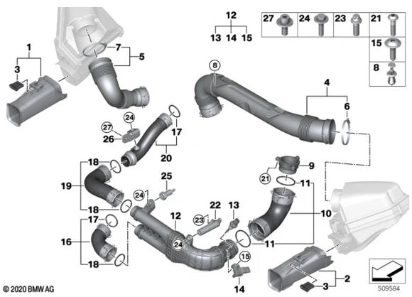 MODE Design Charge Pipe Kit for S58 BMW M3 G80 M4 G82 G83 M2 G87