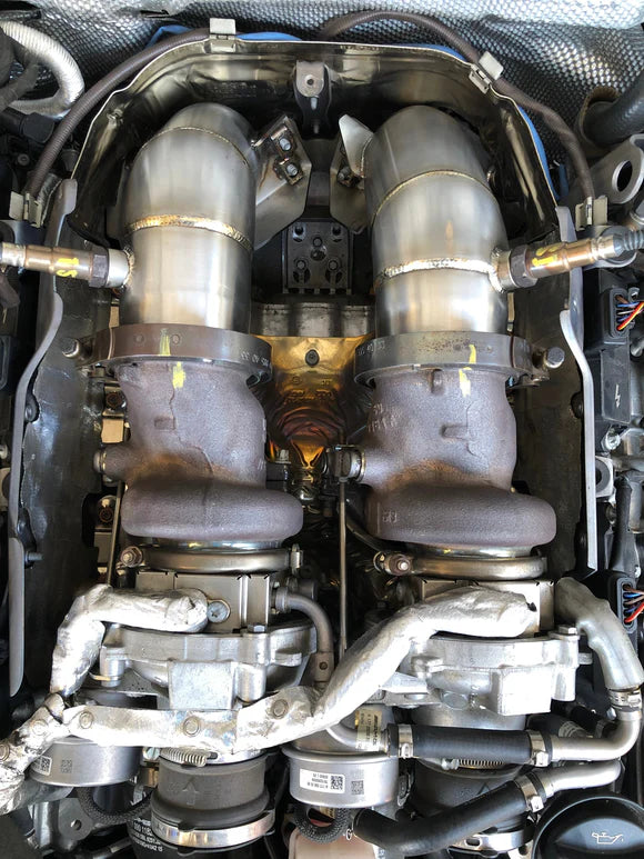 MODE Design Decatted 3.5" Downpipes E63s AMG Mercedes Benz W213 Sedan Coupe Wagon