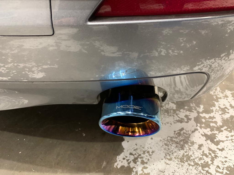 MODE Design 3.75" (98mm) Angle Cut Slip On Exhaust Tips High-Temp Coated Matte Black for BMW 535i F10 F11 640i F06 F12 F13 320i 330i 330e G20 G21 inc. xDrive & Diesel