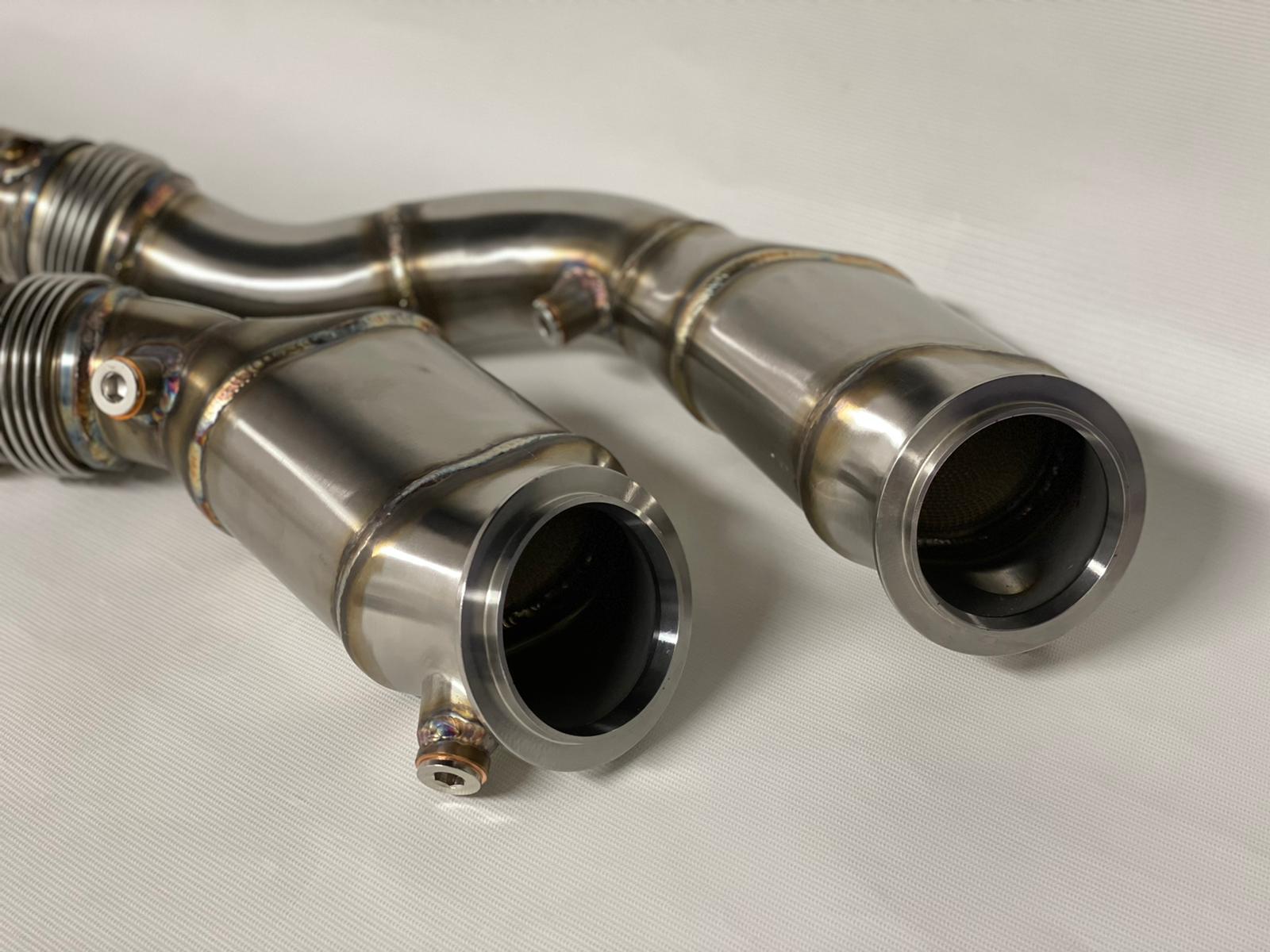 MODE Design 200cpsi Catted Downpipe w. Heatshield S55 BMW M3 F80 M4 F82 M2 Competition F87