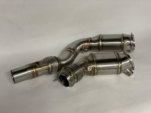 MODE Design 200cpsi Catted Downpipe w. Heatshield S55 BMW M3 F80 M4 F82 M2 Competition F87