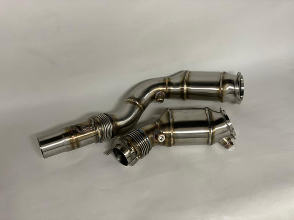 MODE Design 200cpsi Catted Downpipe w. Heatshield S55 BMW M3 F80 M4 F82 M2 Competition F87