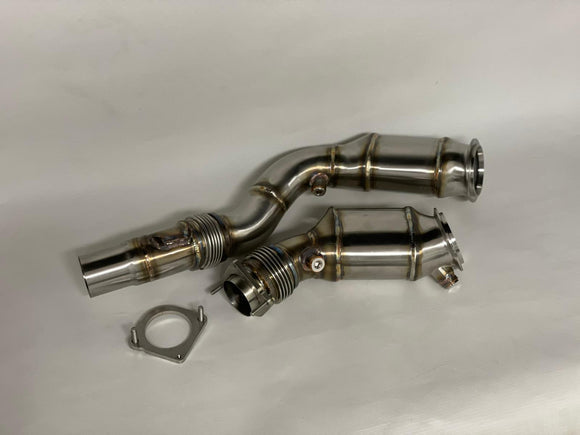 MODE Design 200cpsi Catted Downpipe w. Heatshield S55 BMW M3 F80 M4 F82 M2 Competition F87