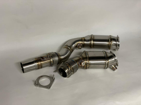 MODE Design 200cpsi Catted Downpipe w. Heatshield S55 BMW M3 F80 M4 F82 M2 Competition F87